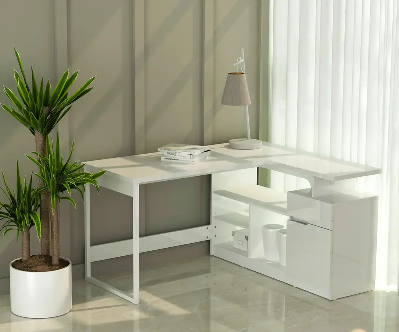 Lexi 55" L-Shaped Corner Desk By Anderson Teak