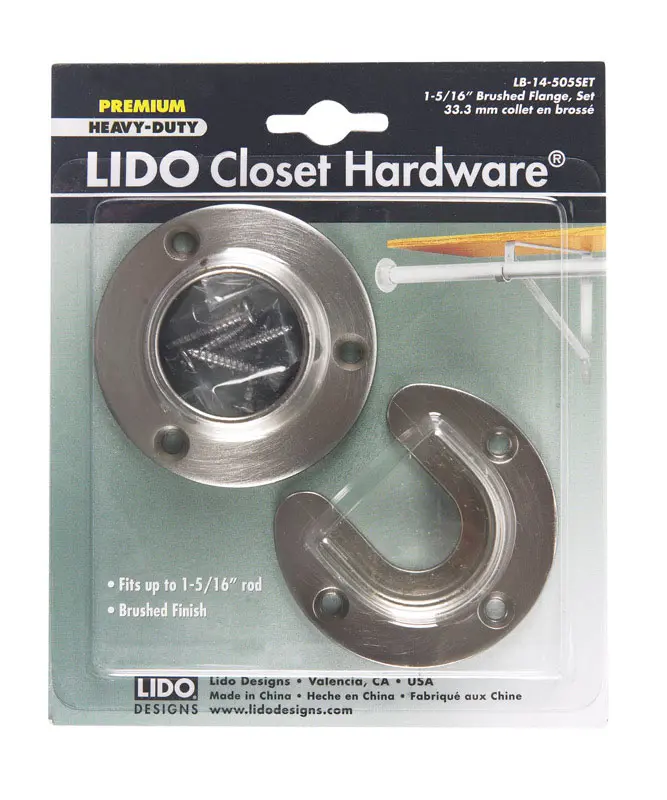Lido 1-5/16 in. D Brushed Steel Closet Flange Set - Open Box