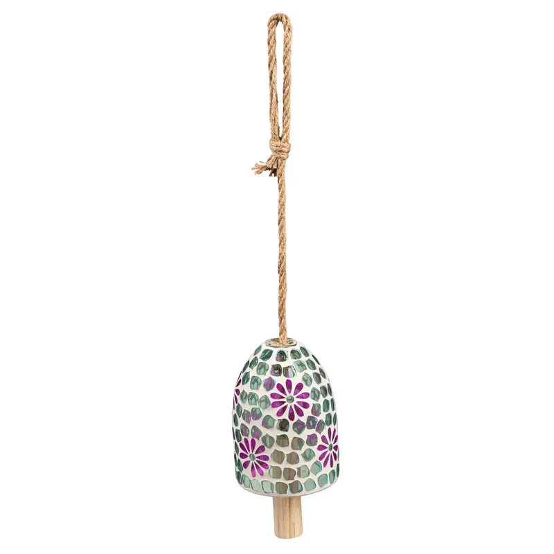 Light Blue with Florals Mosaic Bell Chime