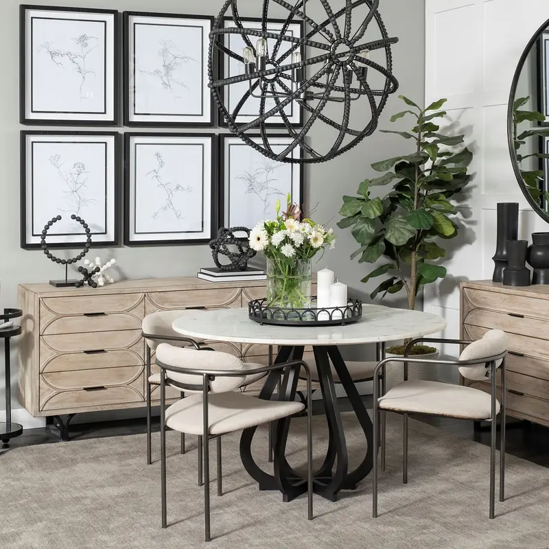 Light Brown And White Solid Mango Wood Finish Sideboard With 9 Drawers By Homeroots