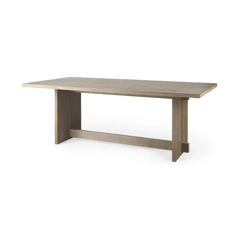 Light Brown Modern Rustic Wooden Dining Table By Homeroots
