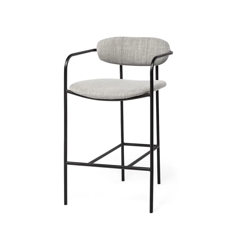 Light Gray Black Framed Counter Stool By Homeroots
