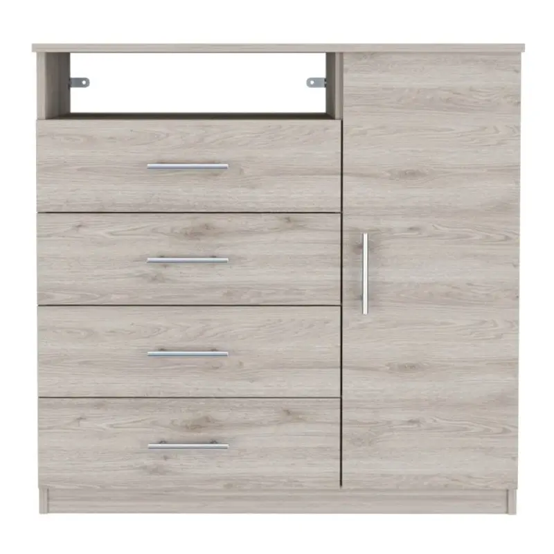 Light Gray Manufactured Wood Four Drawer Combo Dresser By Homeroots