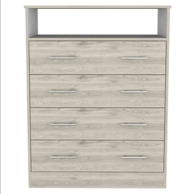 Light Grey Manufactured Wood Four Drawer Dresser By Homeroots