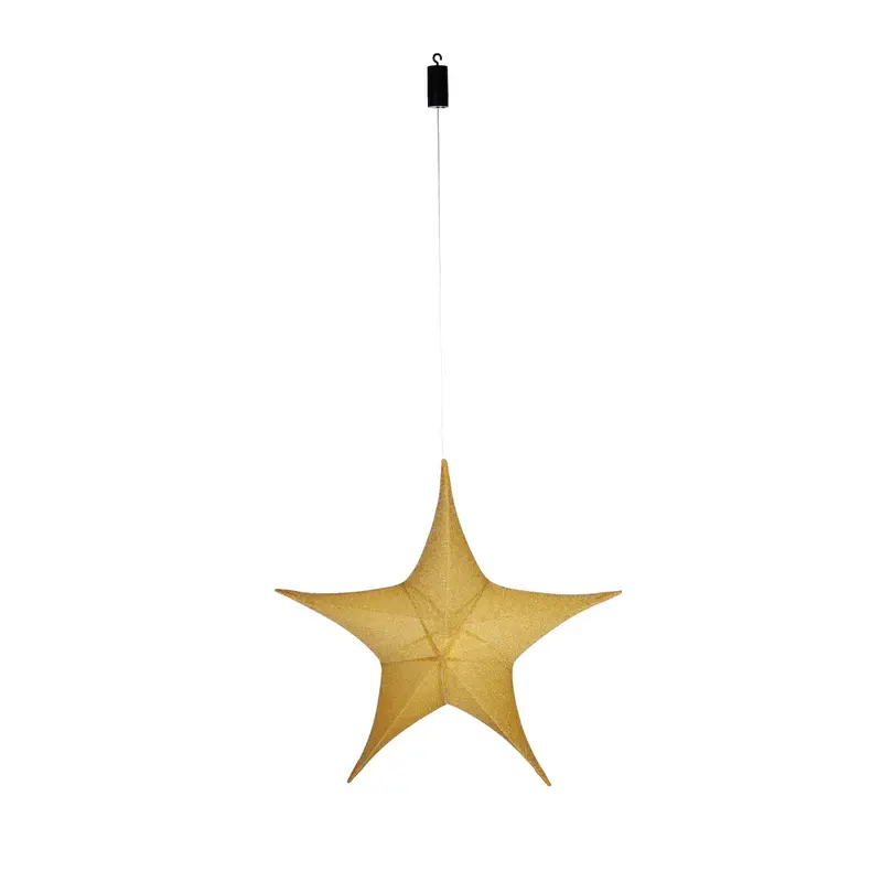Lighted Fabric Star, Large, Gold,45st374bl