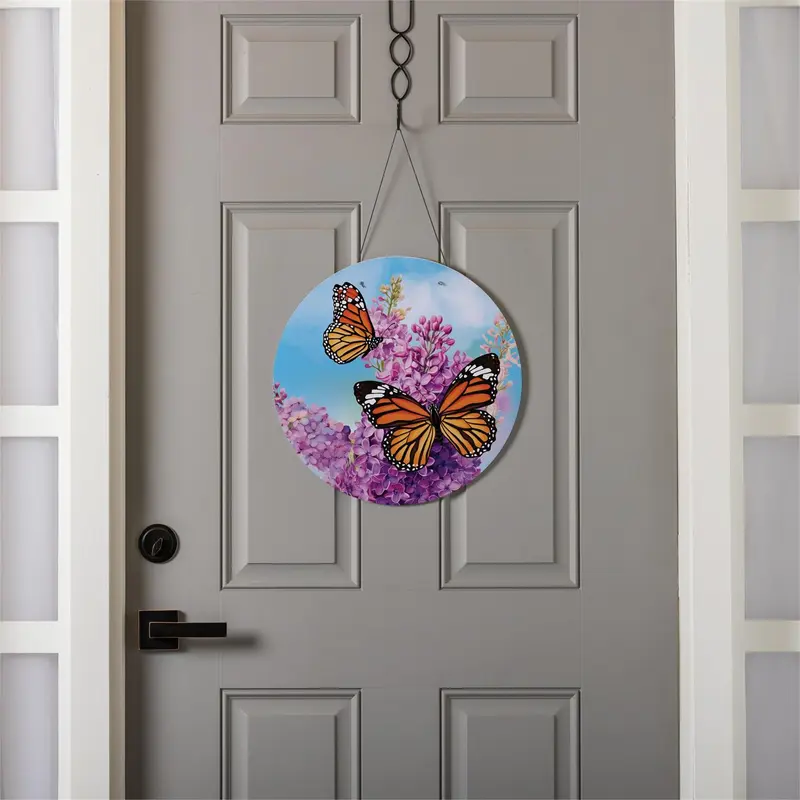 Lilac & Butterfly 16"D Door Decor