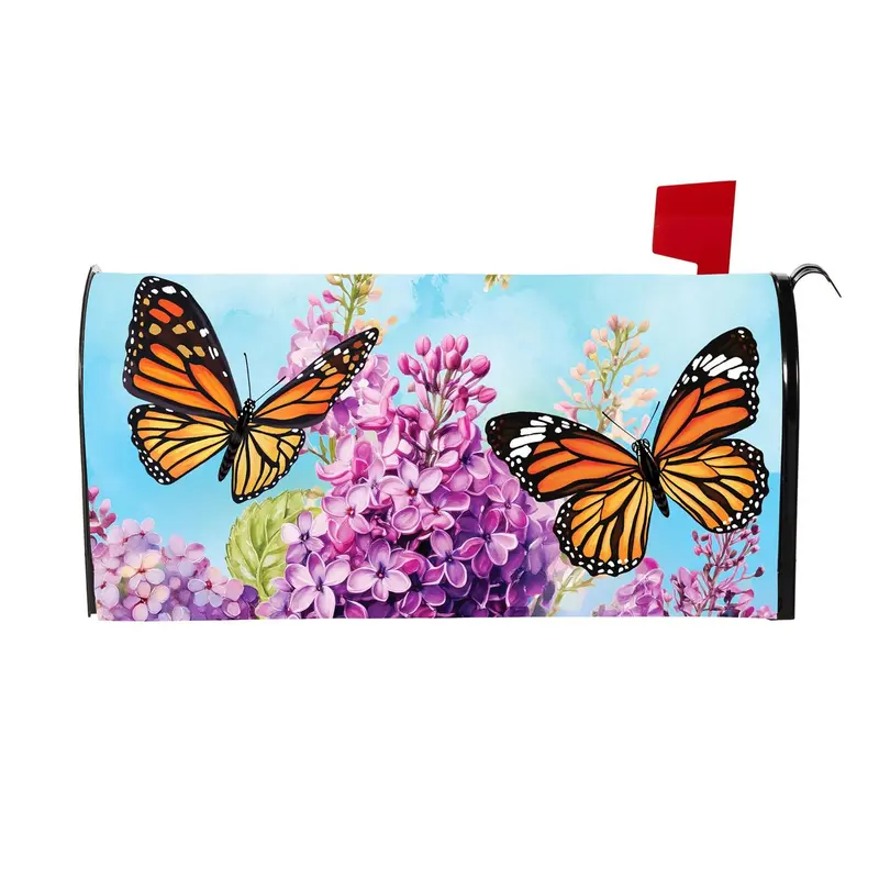 Lilac & Butterfly Mailbox Cover