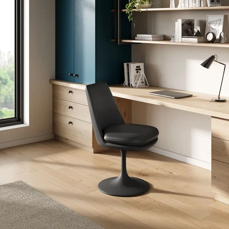 Lippa Swivel Dining Vegan Leather Side Chair by Modway