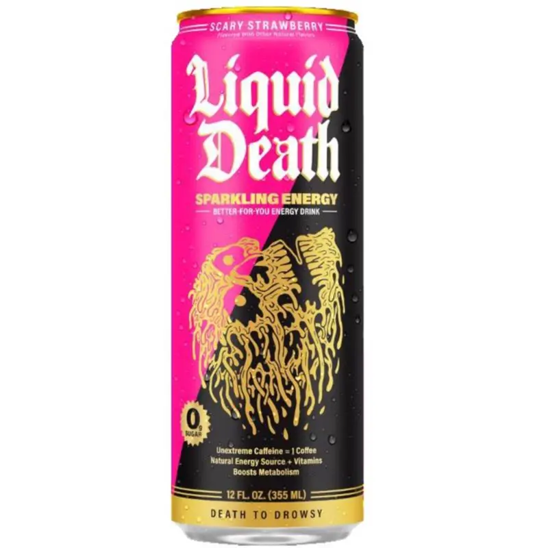 Liquid Death Sugar Free Strawberry Energy Drink 12 fl. oz. (Pack of 12)