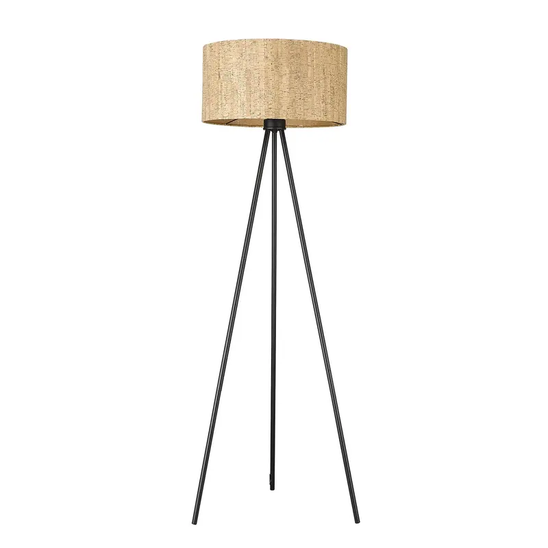Lisbon 1-Light Matte Black Floor Lamp By Homeroots