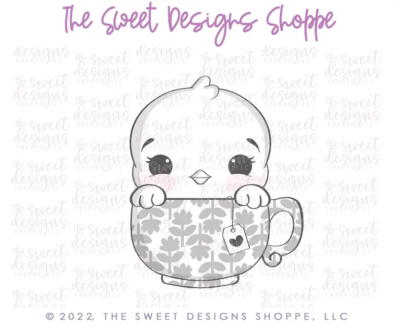 Little Chick in Mug - Cookie Cutter