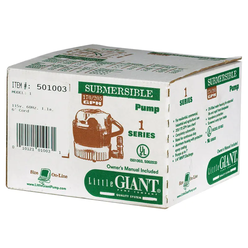 Little Giant 205 gph Aluminum Switchless Switch AC Submersible Utility Pump - Open Box