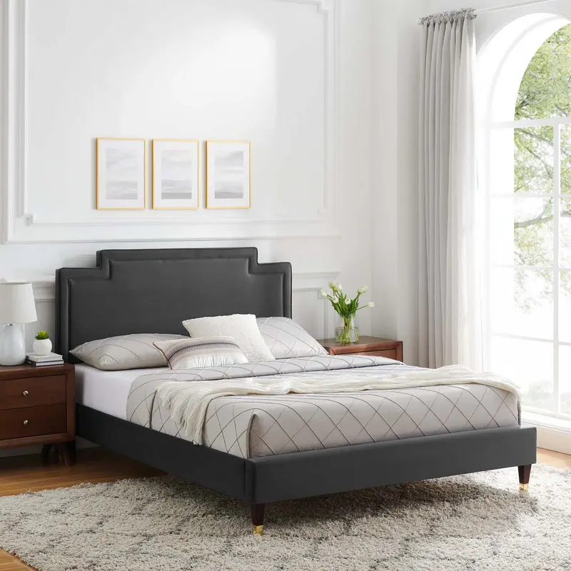 Liva Performance Velvet Queen Bed By Modway - MOD-6826