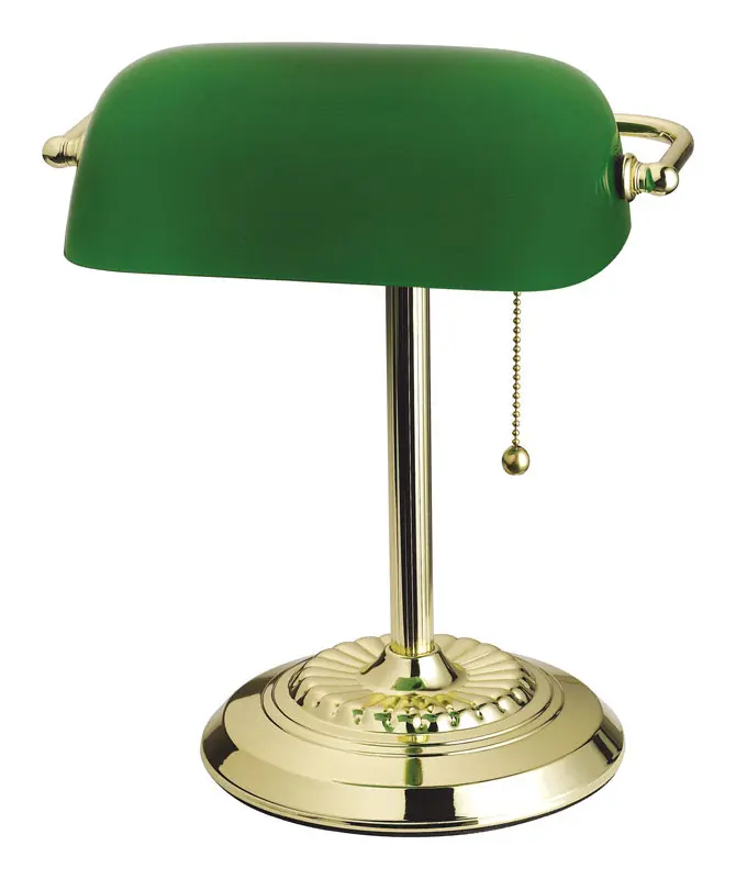 Living Accents 13.5 in. Bright Green Bankers Lamp - Deal of The Week