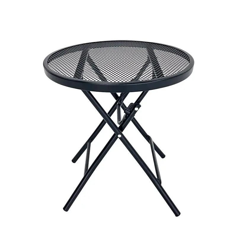Living Accents Black Round Steel Side Table (Pack of 4)