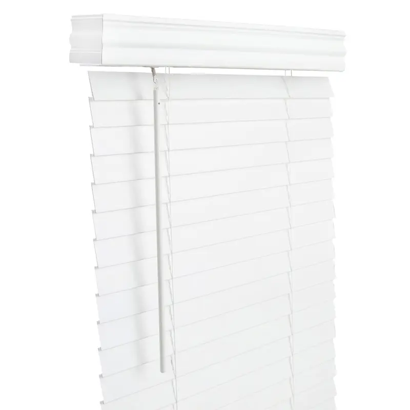 Living Accents Faux Wood 2 in. Mini-Blinds 27 in. W X 60 in. H White Cordless - Open Box