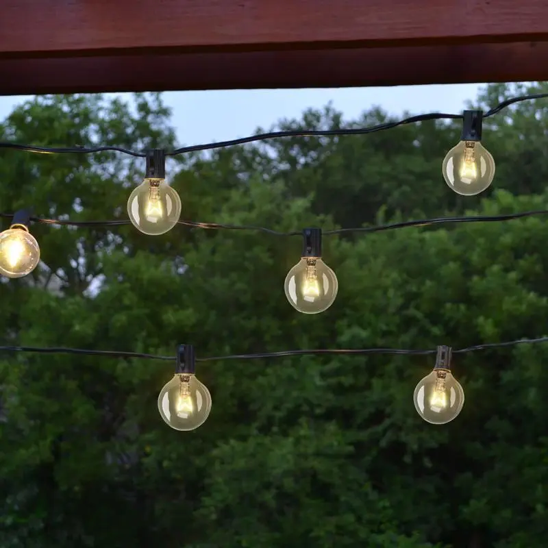 Living Accents G40 Solar Light Set Warm White 26 ft. 20 lights - Open Box