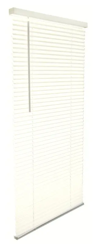 Living Accents Vinyl 1 in. Blinds 24 in. W X 64 in. H Alabaster Cordless - Open Box