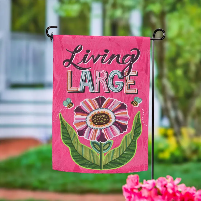 Living Large Flower Suede Garden Flag