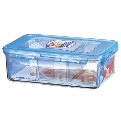 Lock & Lock 33.8 Fluid Bisfree Rectangular Container With Divider, 4.1 Cups