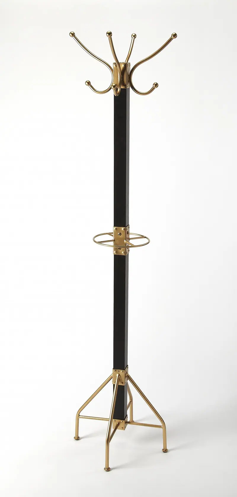 Logan Square Black & Gold Coat Rack Tree By Homeroots