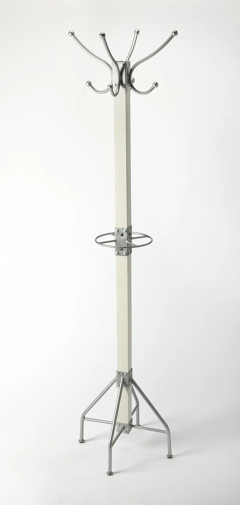 Logan Square White & Silver Coat Rack Tree By Homeroots