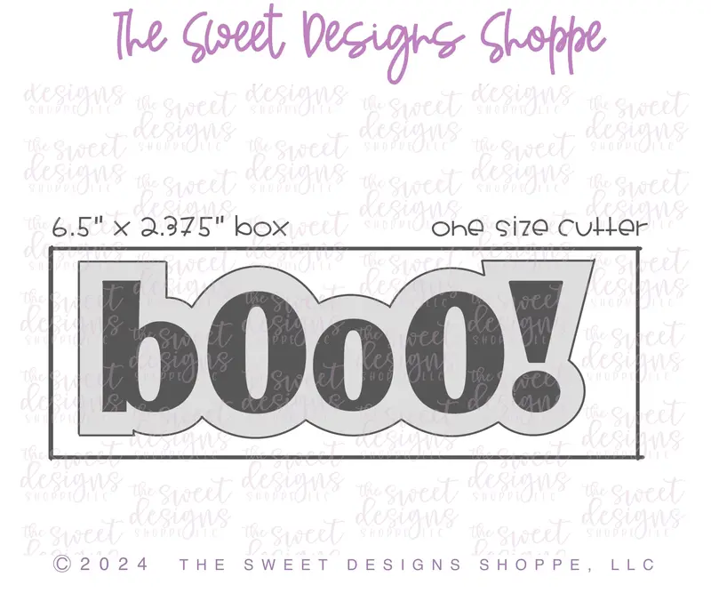 Long Booo! Plaque - Cookie Cutter
