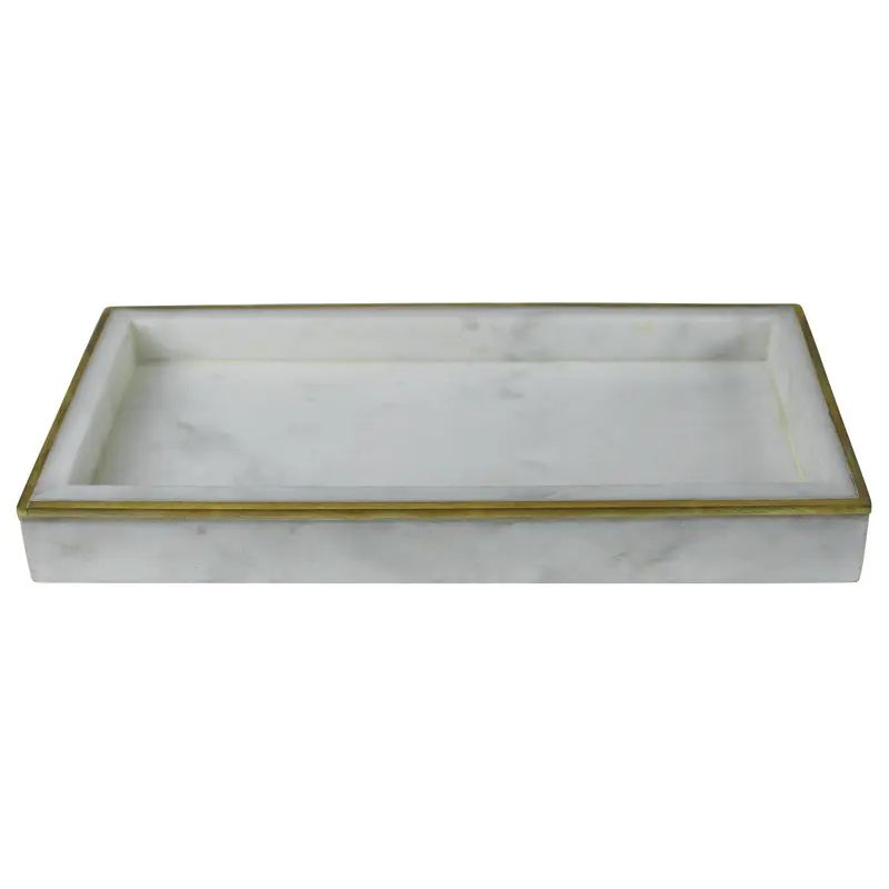 Loren Tray, Marble & Brass By HomArt