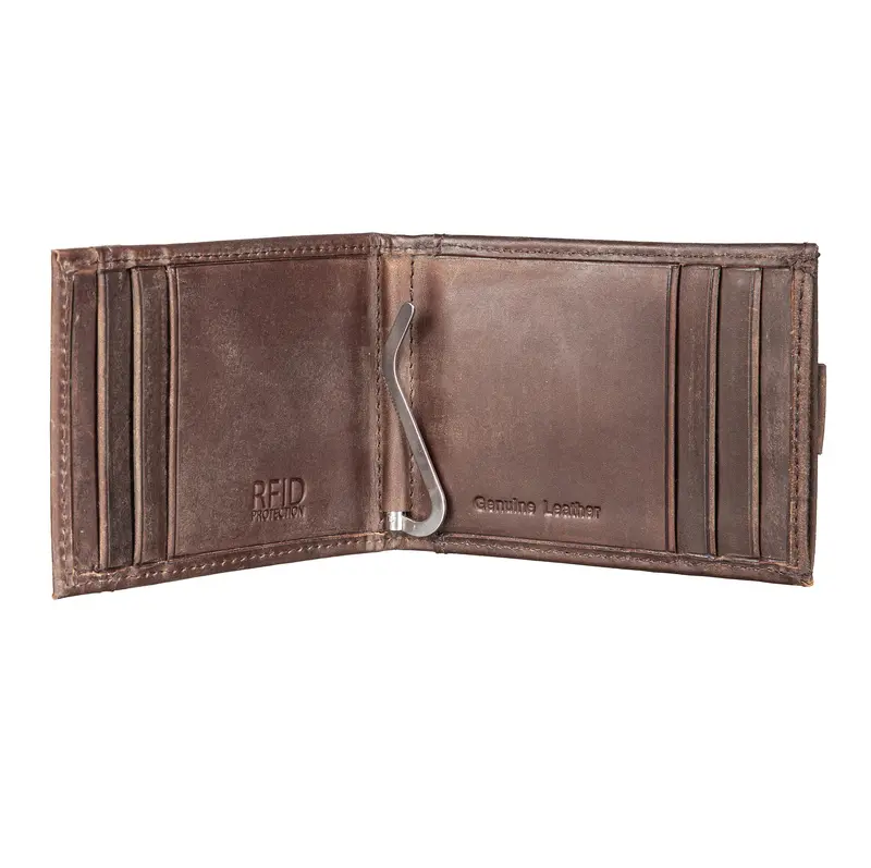 Los Angeles Dodgers Front Pocket Wallet with RFID Blocking, Brown, SC24 Champions