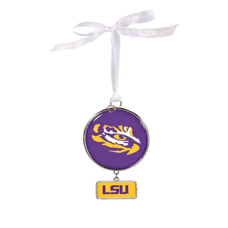Louisiana State University Shaped Metal Ornament