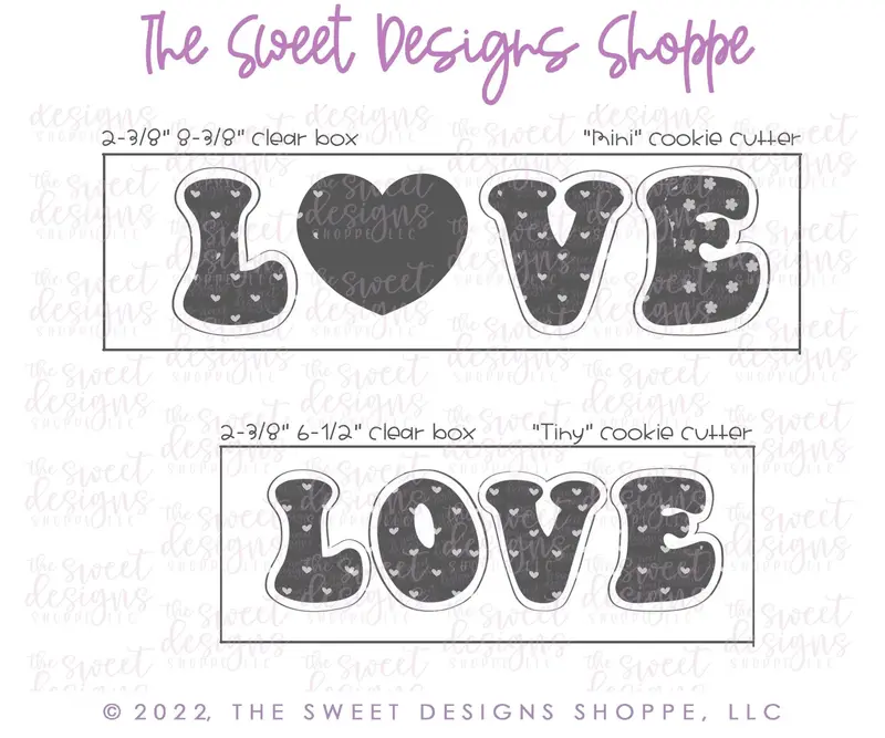 LOVE Retro Set - Set of 4 - Cookie Cutters