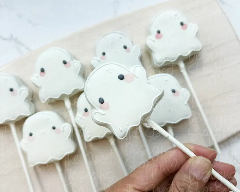 Lovely Chubby Ghost  - Cake Pop Maker Set ( Cutter & Pusher)