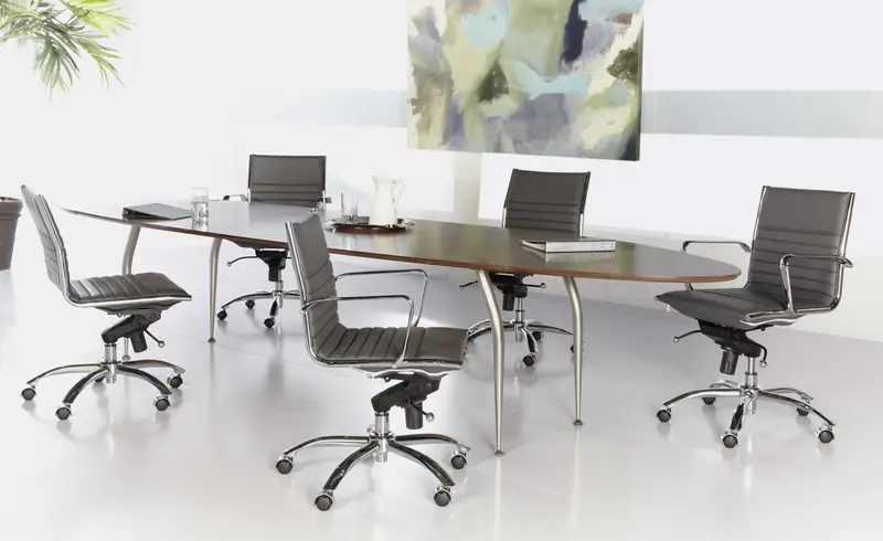 Low Back Office Chair without Armrests in Black with Chromed Steel Base By Homeroots