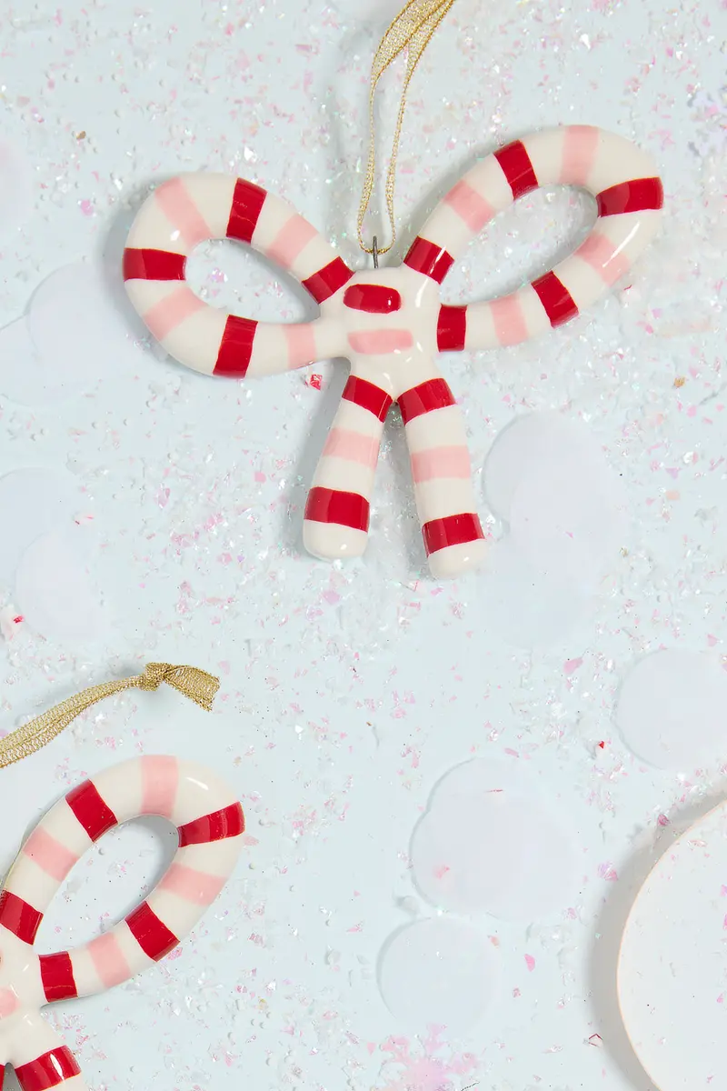 Luella Bow Ornament Set of 4 By Accent Decor