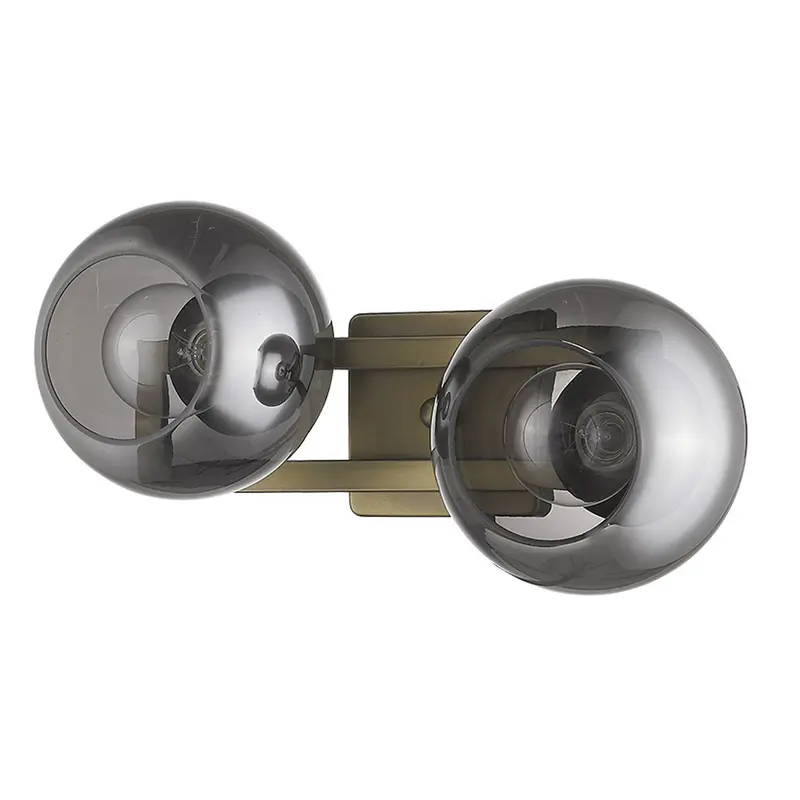 Lunette 2-Light Aged Brass Sconce By Homeroots