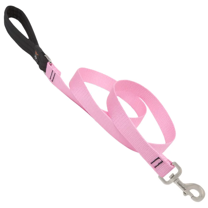 LupinePet Basic Solids Pink Pink Nylon Dog Leash - Deal of The Week
