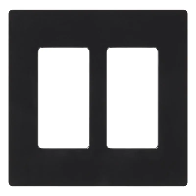 Lutron Claro Black 2 gang Plastic Decorator Wall Plate 1 pk (Pack of 12)