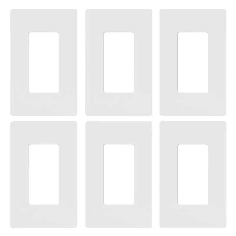 Lutron Claro White 1 gang Plastic Wall Plate 6 pk