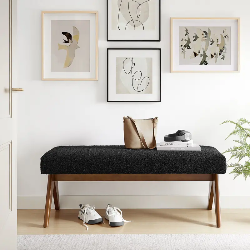 Lyra 47" Boucle Upholstered Bench by Modway