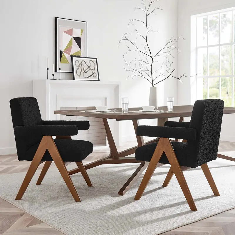 Lyra Boucle Fabric Dining Room Chair - Set of 2 By Modway - EEI-6506