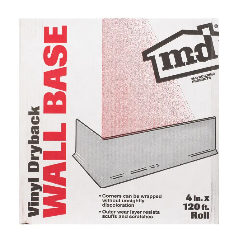 M-D Building Products 4 in. H X 0.08 in. W X 120 ft. L Dry Back Silver Gray Vinyl Wall Base - Open Box