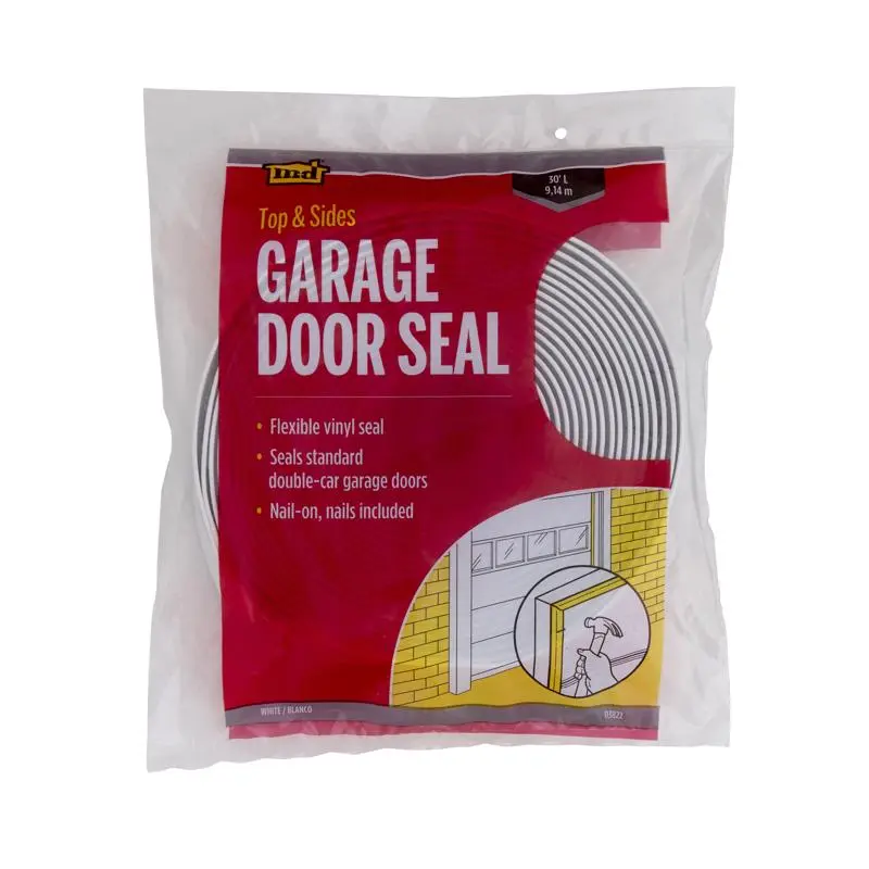M-D Building Products White Vinyl Top & Sides Door Seal For Garage Doors 30 ft. L X 1 in. - Deal of The Week