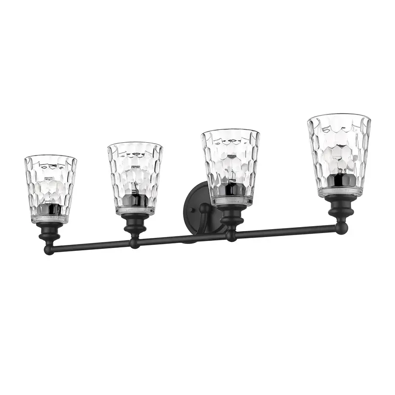 Mae 4-Light Matte Black Vanity By Homeroots