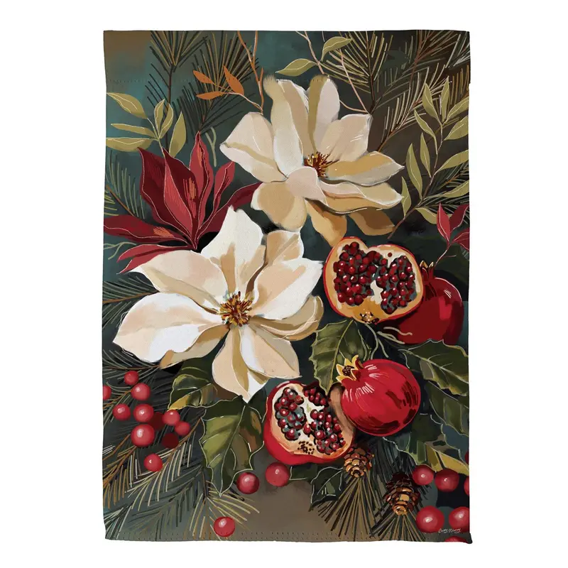 Magnolia Pomegranate Suede Flag House