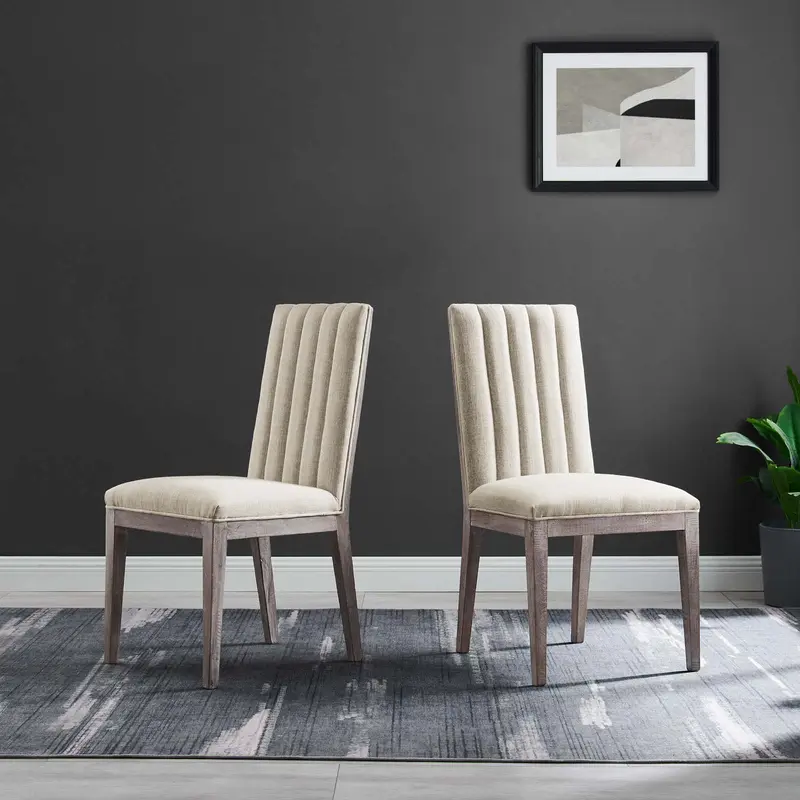 Maisonette French Vintage Tufted Fabric Dining Side Chairs Set of 2 By Modway - EEI-6623