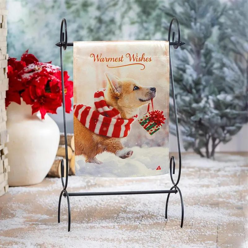 Majestic Corgi Lustre Garden Flag_x000D_