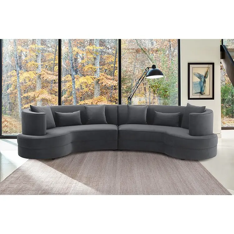 Majestic Gray Fabric Upholstered Sectional Sofa By Armen Living