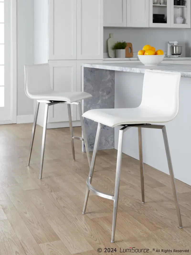 Mara Upholstered 26" Fixed-Height Counter Stool - Set of 2 By LumiSource - B26-MARAUP-MSNZ2 SSW2