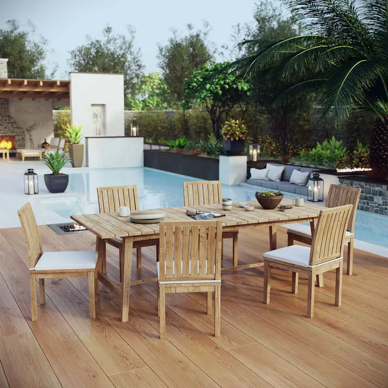 Marina 7 Piece Outdoor Patio Teak Dining Set By Modway - EEI-3307