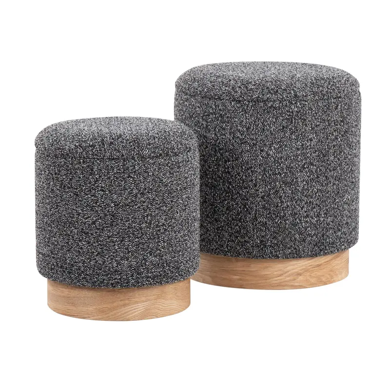 Marla Nesting Ottoman Set Black By LumiSource